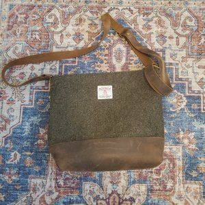 Leather and Tweed Crossbody Bag